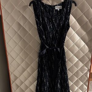 Studio Women's Dark Blue Maxi Dress with Metallic Highlights